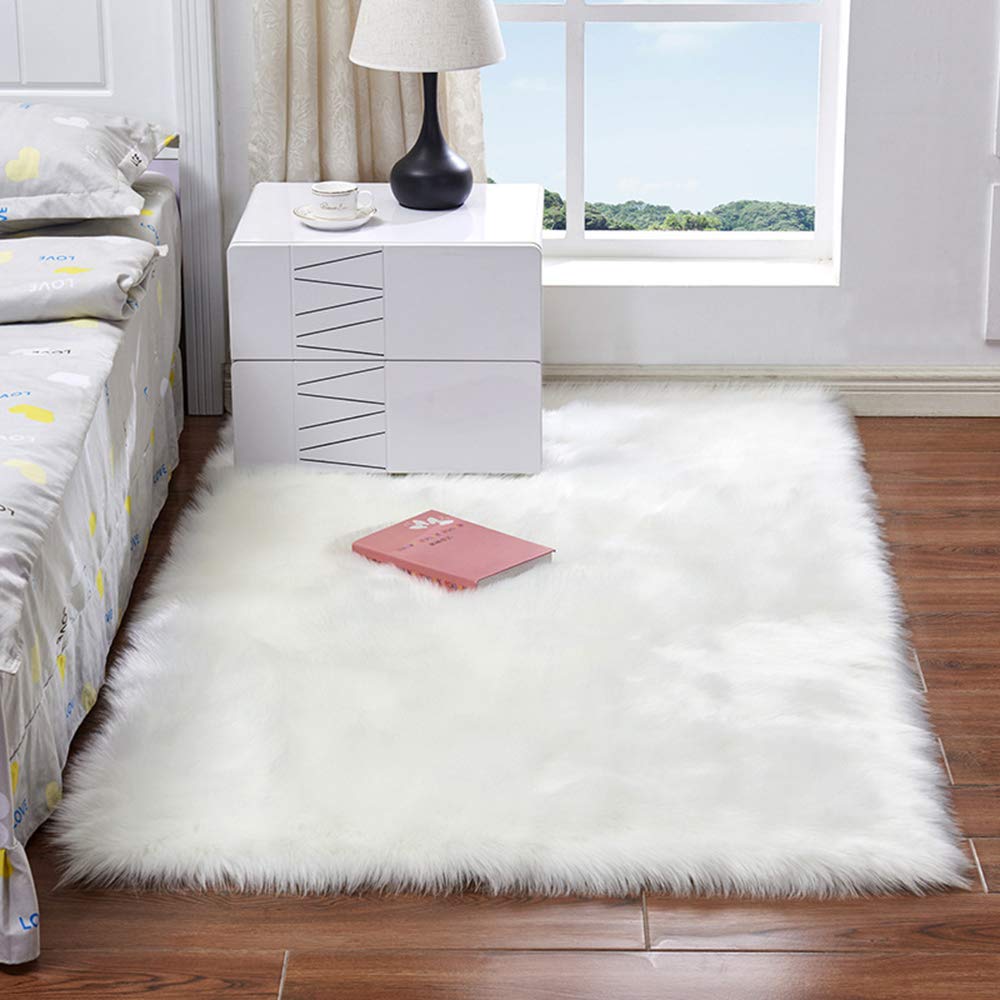 Tapis décoratifs de sol marron et gris de haute densité en peluche imitation laine