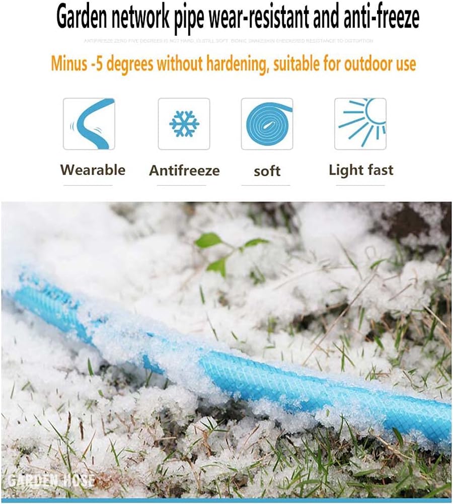 12 * 16mm (1/2") Household Water Pipe High Pressure Rubber Hose Plastic Soft High Elastic PVC Material Explosion-Proof and Torsion-Resistant-Blue