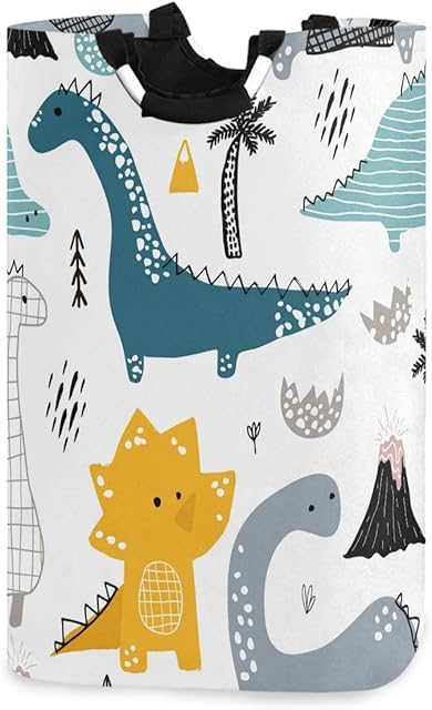 Mnsruu Creative Childish Dinosaur Pop-Up Laundry Hampers,Waterproof and Collapsible Laundry Basket with Handles for Baby Nursery College Dorms Kids Bedroom Bathroom¡­