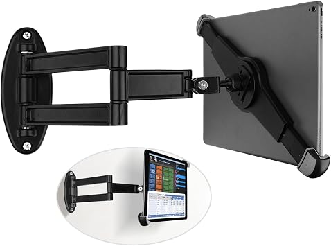 Foldable iPad Wall Mount Holder,Aluminium Tablet Wall Mount Holder,360Adjustable Extension Articulating Arm Swivels Mount,for 9.514.5" iPad/Nexus/LG G Pads/e-Reader/Fire HD/Switch/Surface Pro