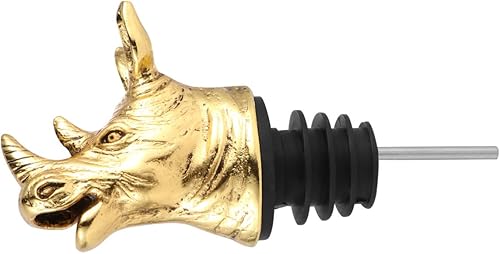 Miniatura 5 de Cabilock Vertedor de vino animal aireador cabeza de rinoceronte tapón de botella de vino profesional boquilla de licor para accesorios de vino