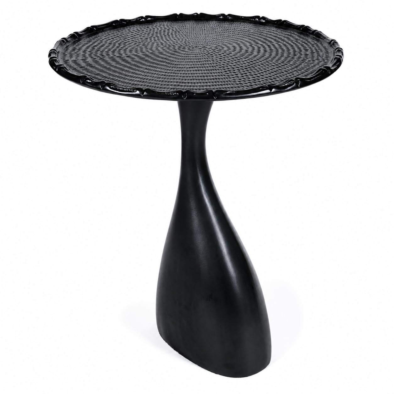 CLEENTABLE Iron End Table, Rustic Accent Side Table, Silver