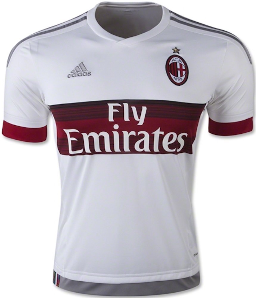 Adidas Mens AC Milan Away Soccer Jersey 2015/2016 XX-Large White