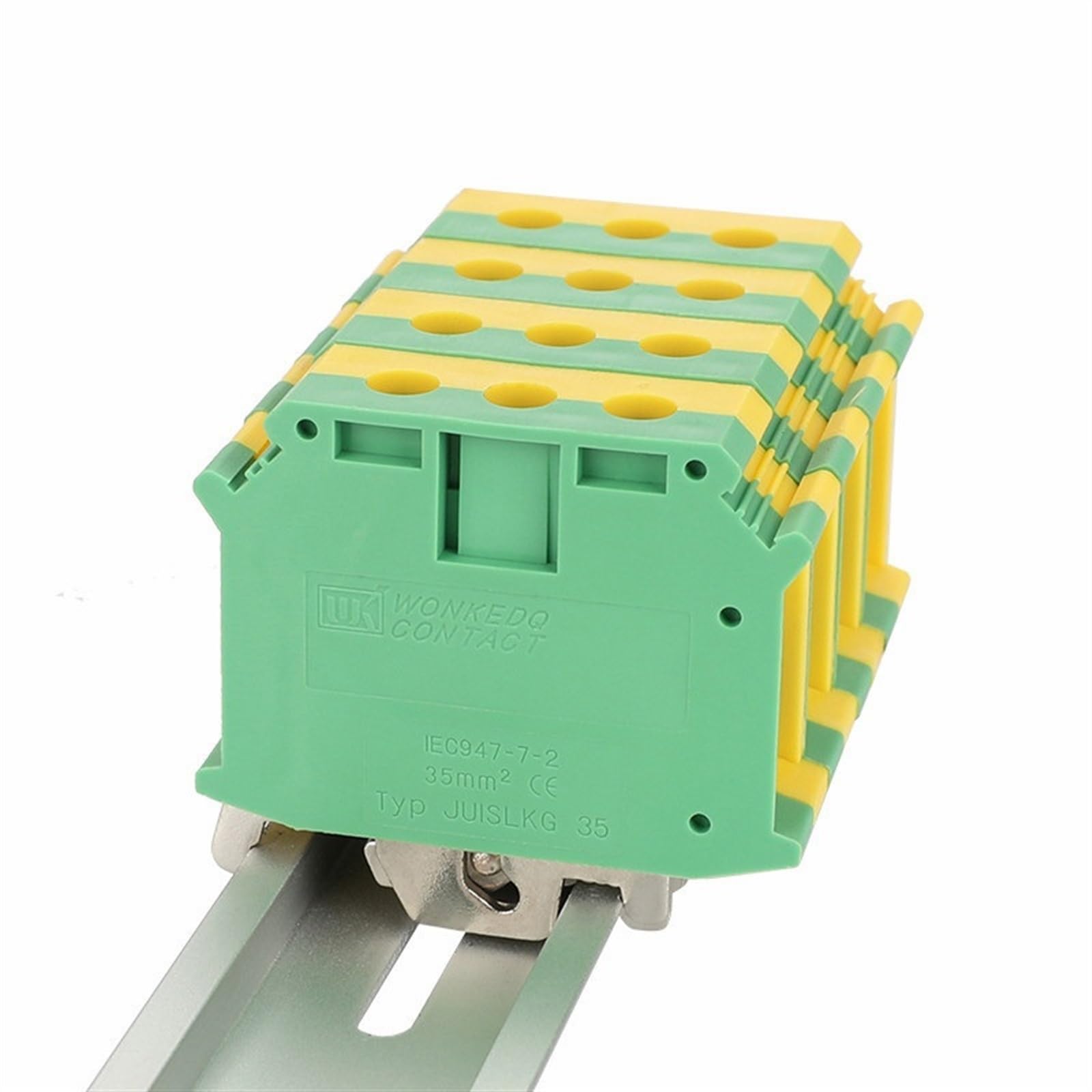 UISLKG-35 Morsettiera di Terra su Guida DIN, 35 mm²/2 AWG Vite di Installazione Connettore Cavo Elettrico, Messa a Terra UISLKG35 (Color : UISLKG 35, Size : 5 PCS)