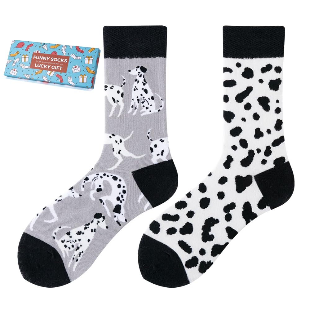 NxnChc Lustige Socken Für Damen Und Herren Unisex Viele Motive Tier Essen Obst Sport Kunst Aus Baumwolle Geschenk Asymmetrische Muster Links Und Rechts