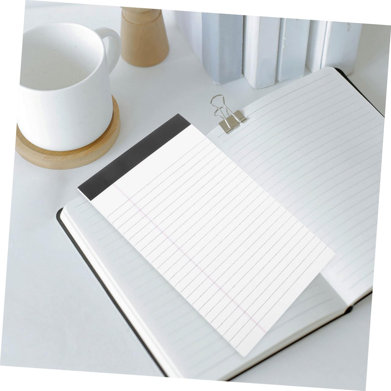 Bloc-notes Juridique A5 Portable, 8 Carnets Papier Blanc, 50 Feuilles