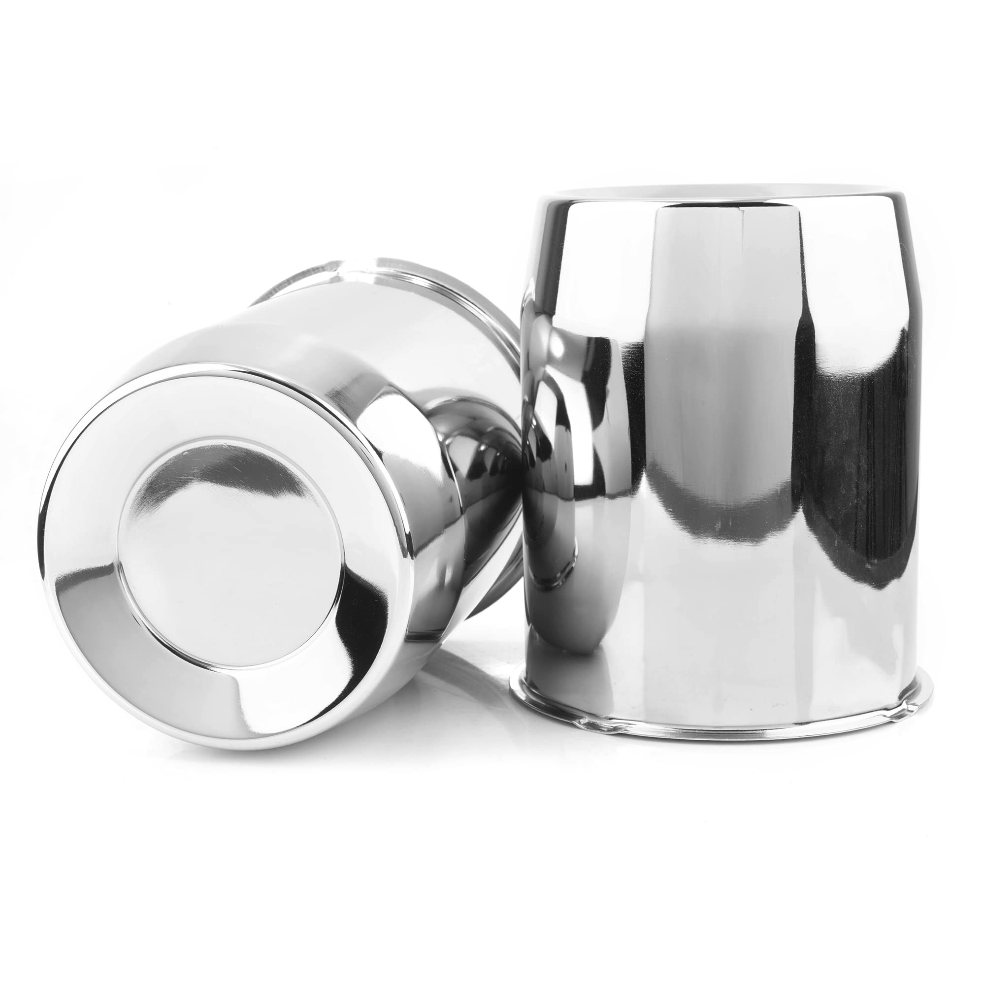 Rheedal 2Pcs 5.15inch Trailer Wheel Center Caps Push Through 5.15" Bore 6.42" Tall Hub Cap for Truck SUV RV Wheel Rim, Chrome Silver Wheel Cover