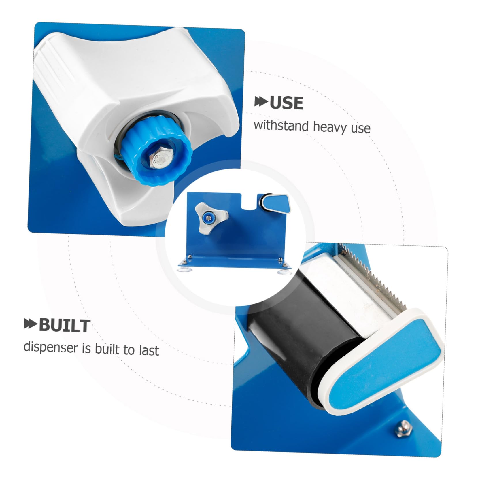 Uonlytech Klebebandabroller mit Saugnapf Eisen für Schreibtisch und Lager Robust für Schwere Nutzung für Rollen bis 19cm Außendurchmesser
