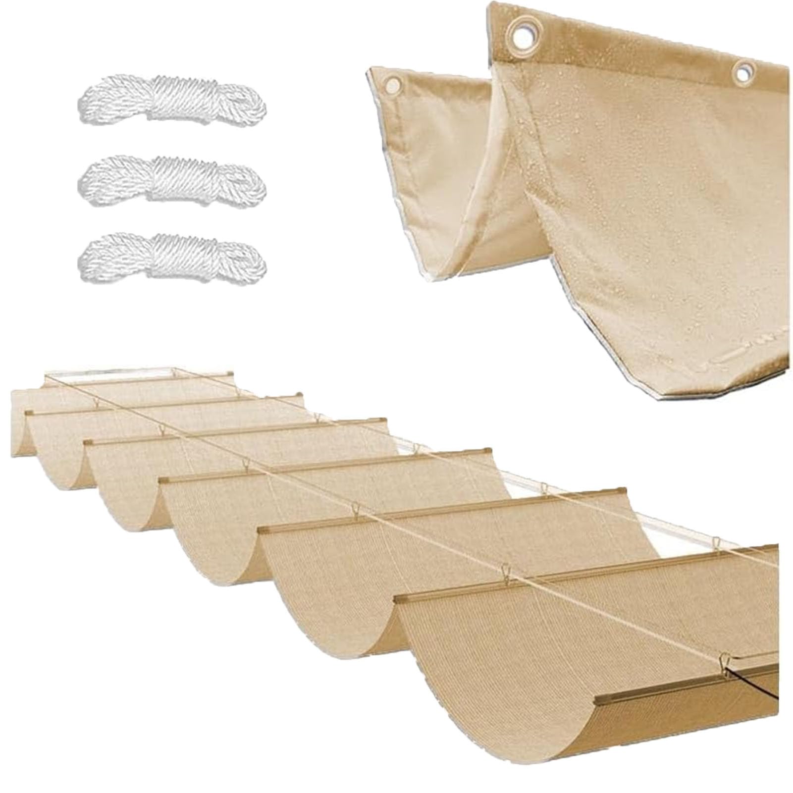 Auvent rétractable extérieur réglable avec œillets bâche pergola