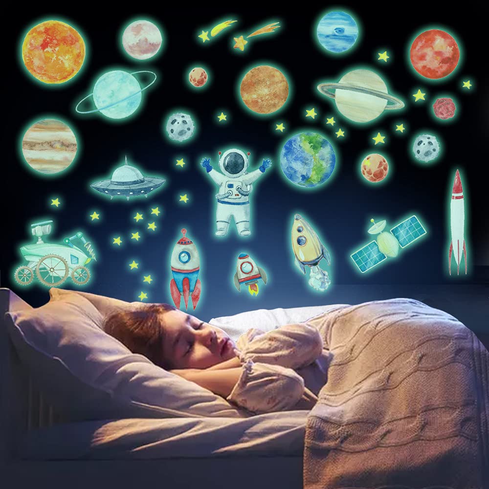 Buy Glow and Rockets, Bright Solar System Wall Decal, Glowing