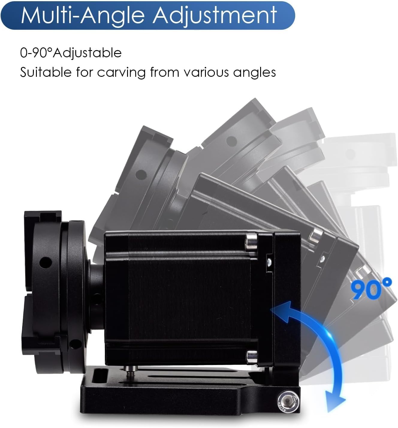 Monport D70 Rotary Axis Attachment for Fiber Laser Engravers, 70mm Rotating Shaft with 3 Jaw Rotary Chuck Stepper Motor, Laser Marking Machine Rotary Tool Accessory Kit for Ring Bracelet Bottle More