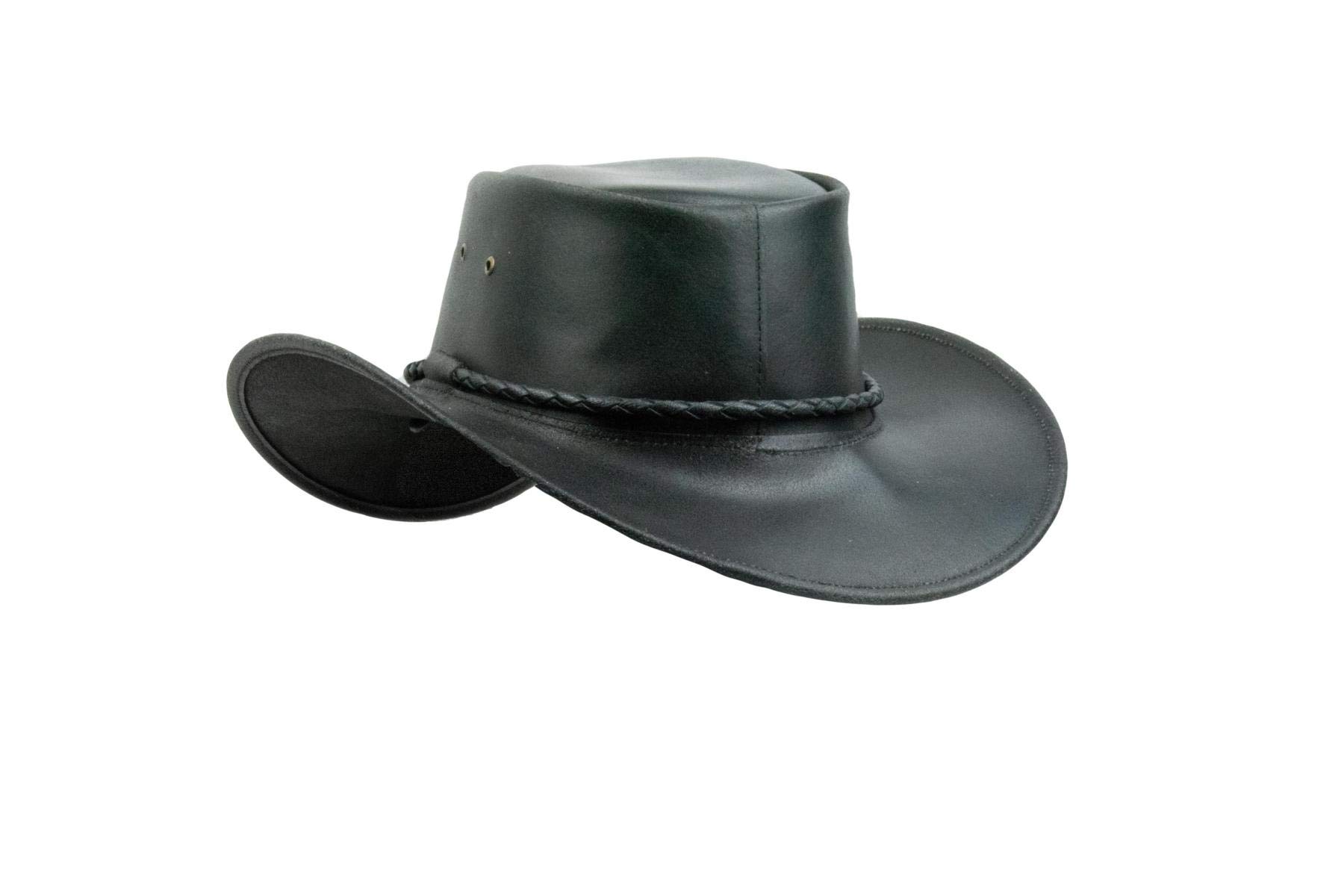 Black Jungle Kimbolton - Chapeau de Cowboy en Cuir - Chapeau de Western - Chapeau Australien