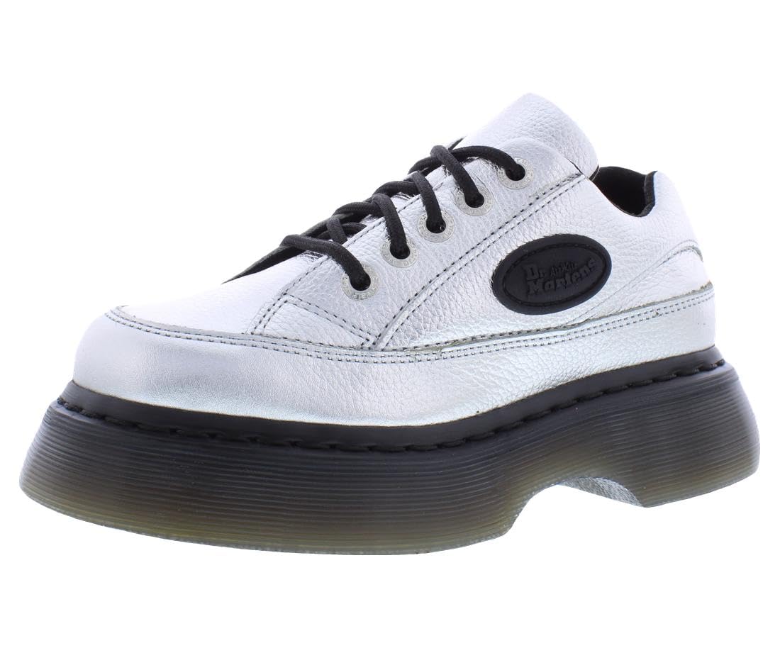 Dr. Martens Buzz 5 Eye Leather Womens Shoes Size 7, Color: Silver-Silver