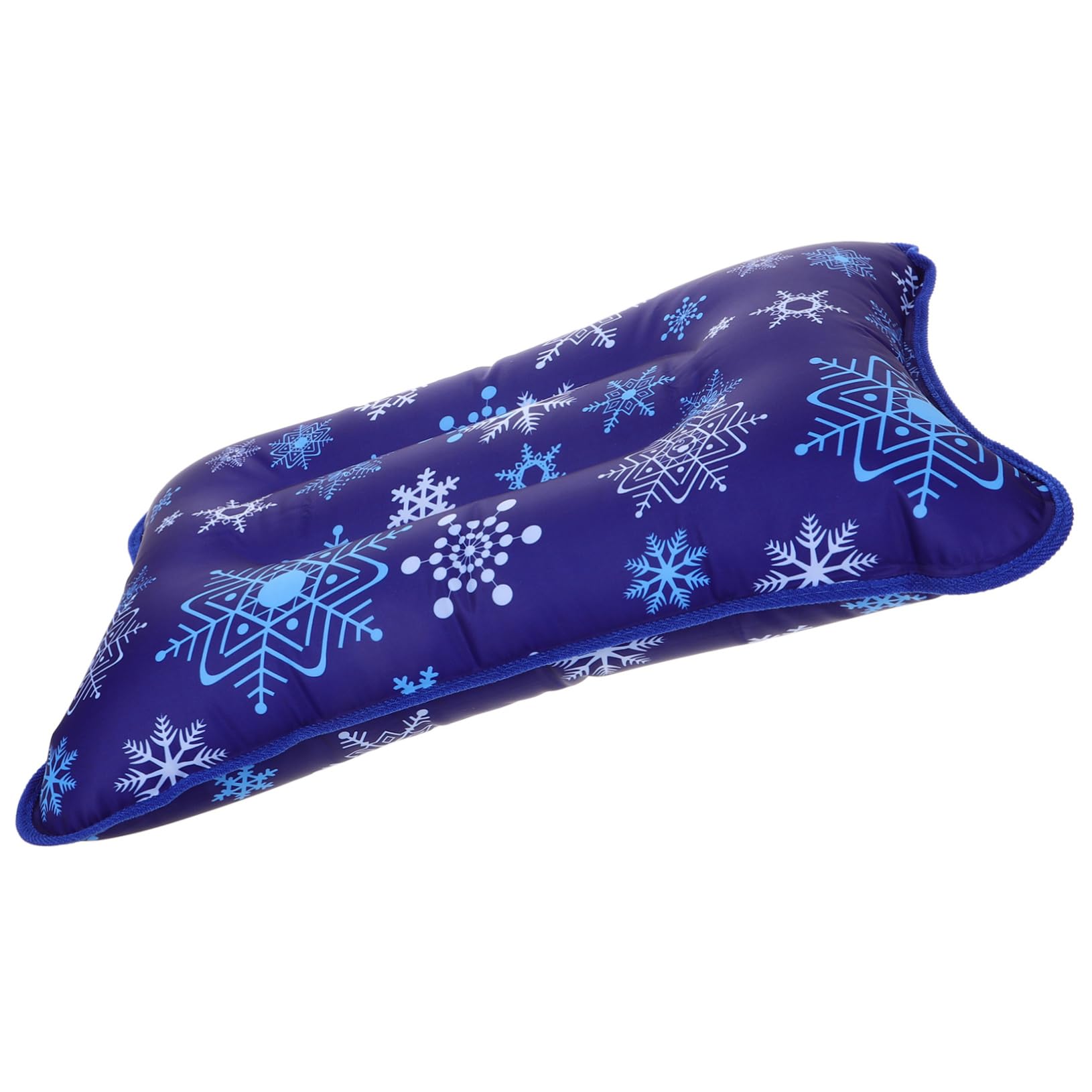 Ciieeo 5 Pièces Oreiller été Auto et Rempli Eau Oreiller Rafraîchissant Polyvalent et pour Camping Extérieur et Sieste Adulte Bleu Foncé Motif Flocon