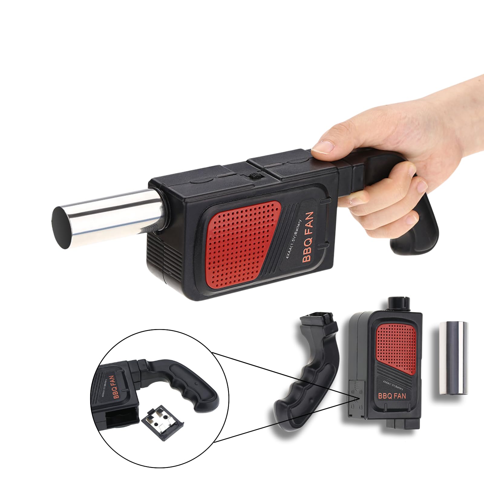 Nimomo Ventilateur De Barbecue électrique, Souffleur Ventilateur Soufflet Allume Feu Barbecue, Soufflet Cheminée, Petit Souffleur Electrique Mini