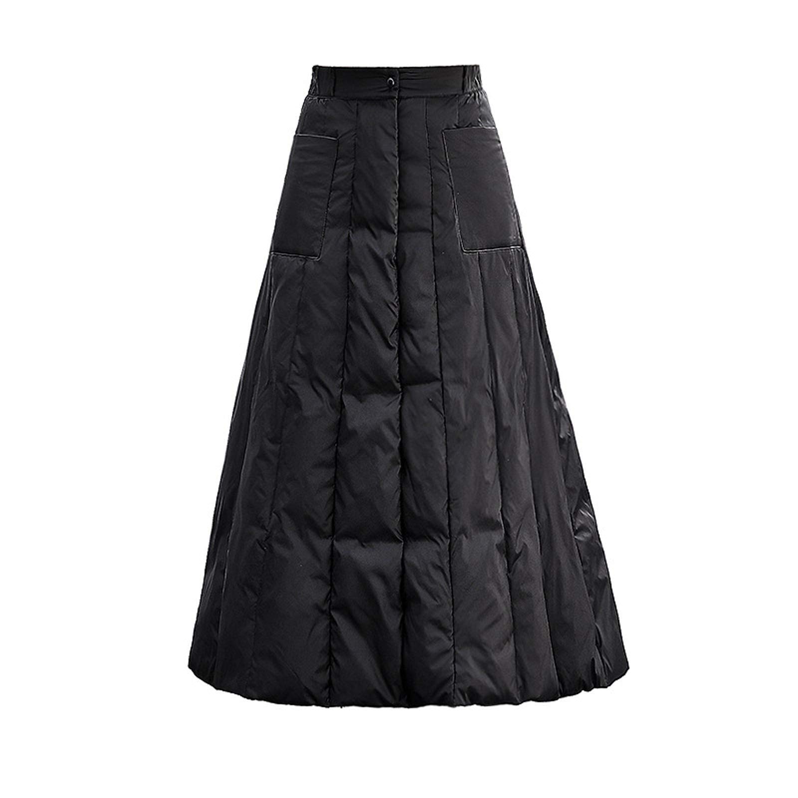 Herbst Rock Damen - Langer Damen Wickelrock Mit Daunenfüllung Als Stilvoller Kälteschutz Einteiler Für Warme Eleganz