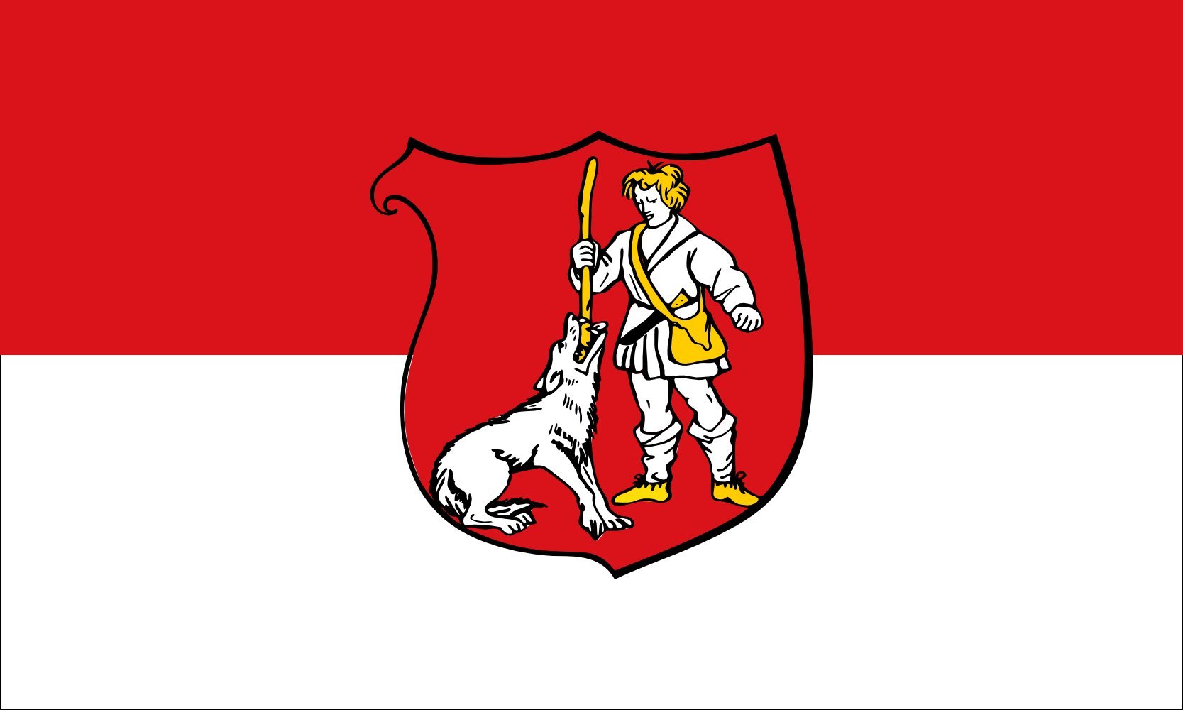 Drapeau Ville de Wülfrath XL de 2.16m² pour pavoisement officiel grand