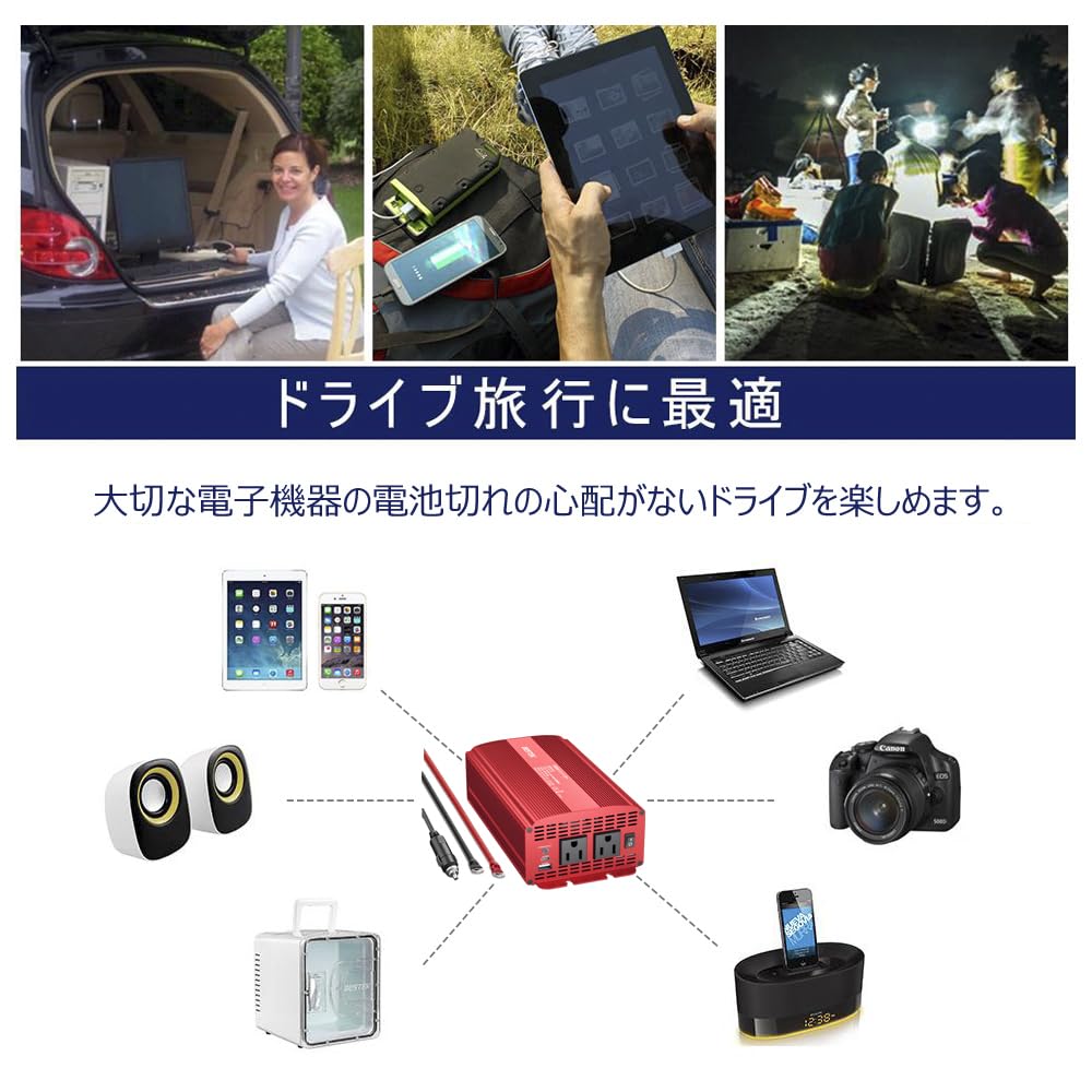BESTEK インバーター 1000W 修正正弦波 DC12V to AC100V MRI10010-PD