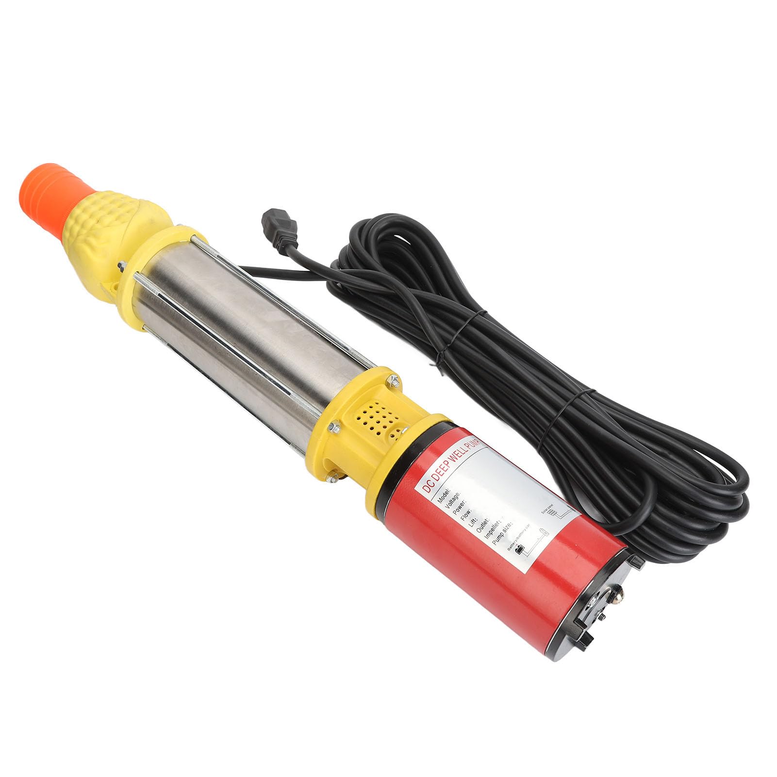 Bomba de Agua Solar, Bomba de Pozo Sumergible de Acero Inoxidable de 400 W CC 48 V con Caudal de 6 M³/h Elevación de 25 M, para Riego de Jardín, Granja, Vehículo de Camping