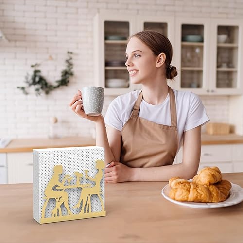 Miniatura 8 de Decorelax Servilletero de metal para el hogar cocina restaurante picnic organizador de papel de mesa temático para mujer dispensador vertical de