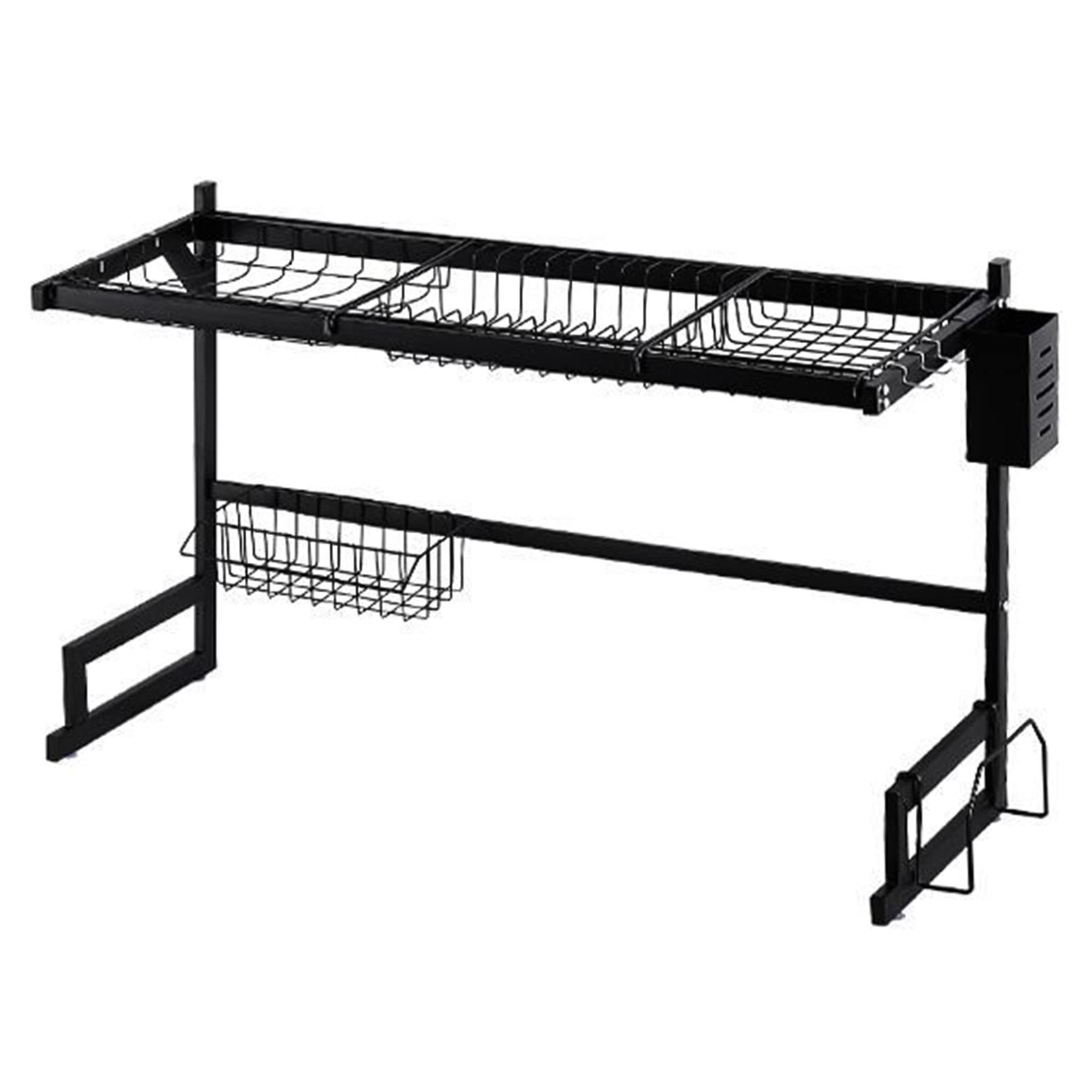 SaryEdge Dish Drying Rack - Adjustable and Space-Saving Dish Rack, Over-The-Sink Dish Drying Rack, Multifunctional 2-Tier Stainless Steel Kitchen Dish Drying Rack,95cm,95cm
