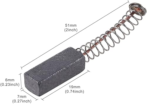 Miniatura 4 de 15 cepillos de carbono con cables de alambre y resortes de cepillo unidos 0.748 in x 0.276 in x 0.236 in para motor eléctrico genérico