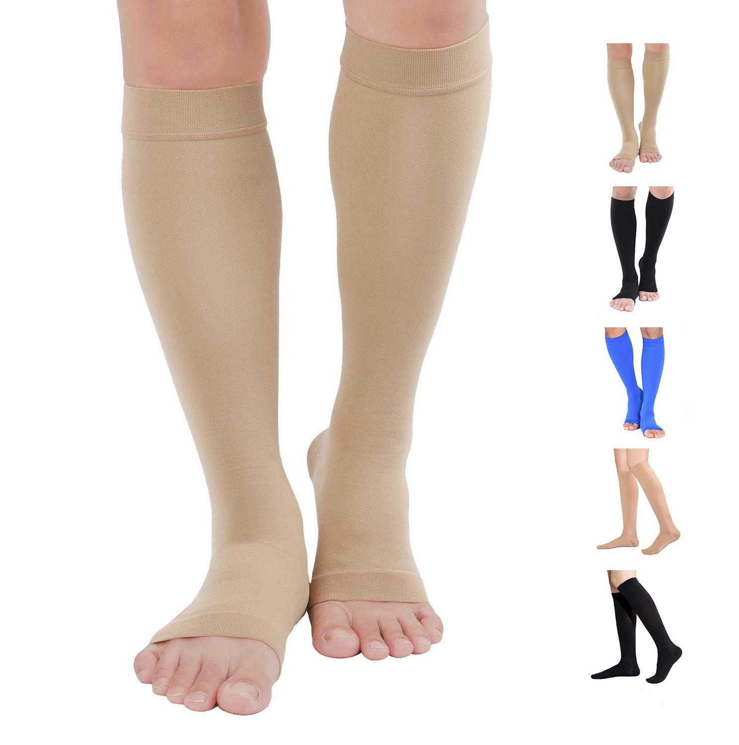 Knee High Compression Stockings, TOFLY Firm Support 2030mmHg Opaque