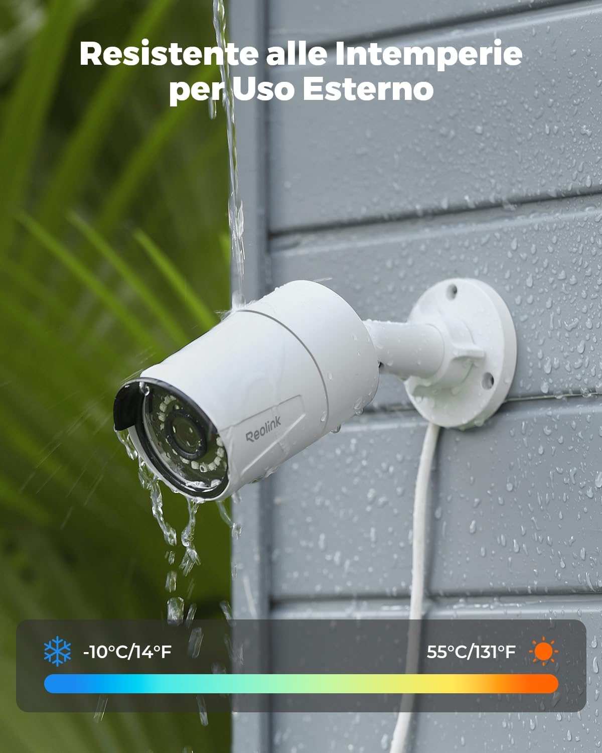 Reolink 5MP Telecamera Esterno PoE, Rilevamento di Uomo/Veicolo/Animale, Visione Notturna IR 30 metri, Registrazione Audio, Telecamera IP Esterno Impermeabile IP67, Slot per Scheda microSD, RLC-510A