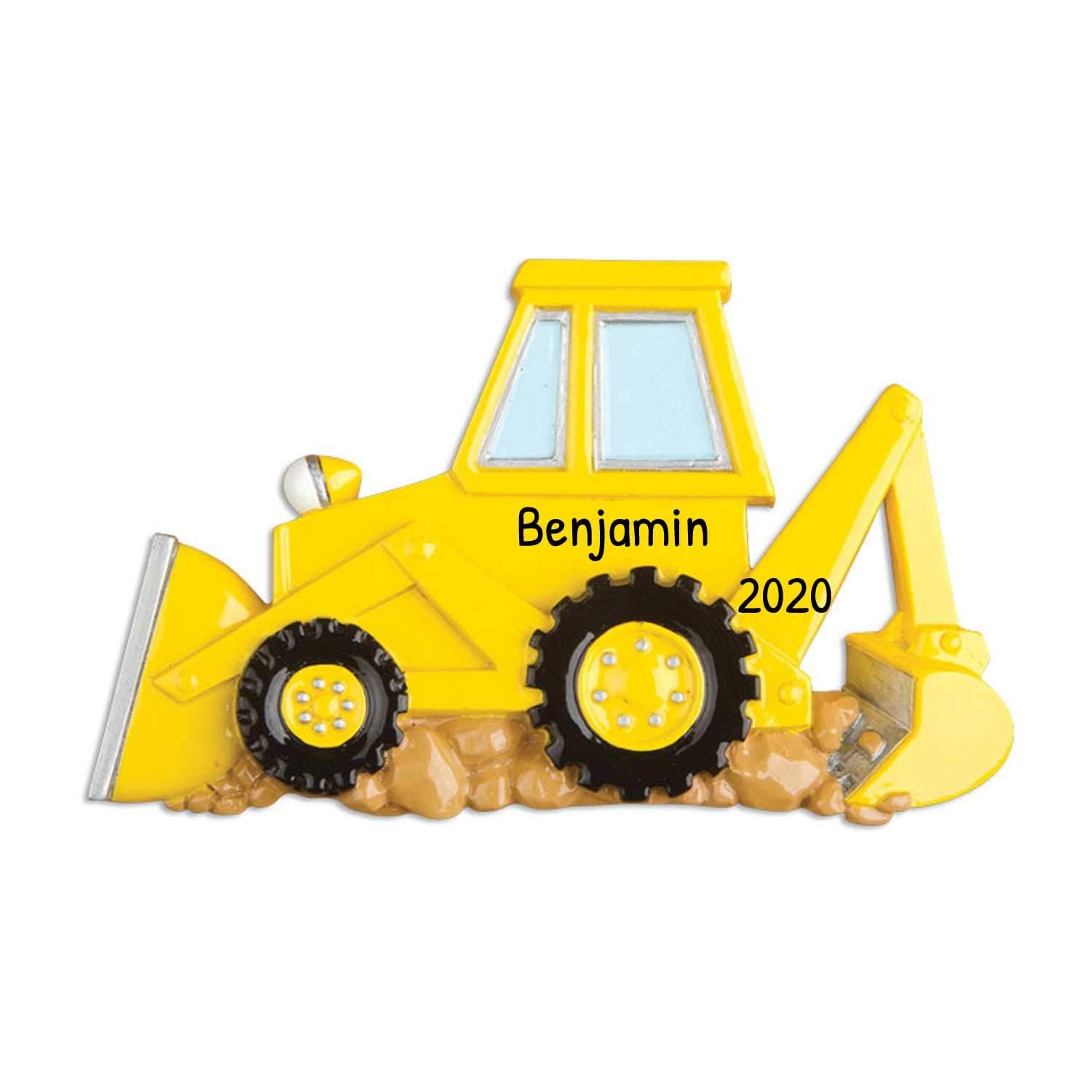 Personalized Construction Truck Christmas Ornament 2025 - Back Hoe Ornament Excavator Xmas Tree Ornaments Christmas Decorations Bulldozer Side Tree Decorations - Free Customization