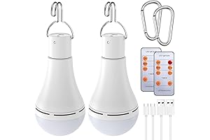 Brightown 900LM USB Rechargeable Battery Operate Light Bulbs with Remote for Home...