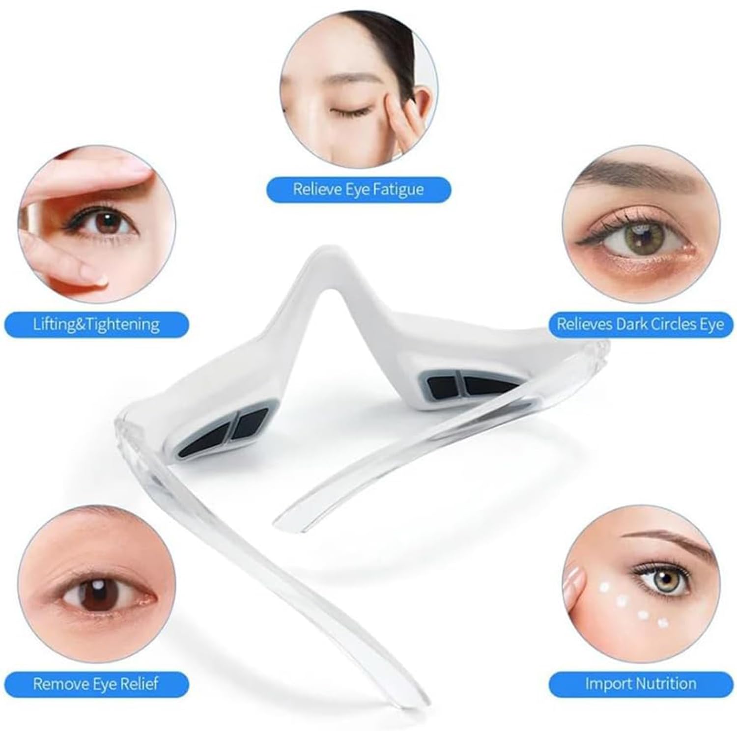 Eye Massager, Electric Eye Massager, 3D Eye Care Device with Vibration, Eye Massage Device with Heat 3 Strength Levels