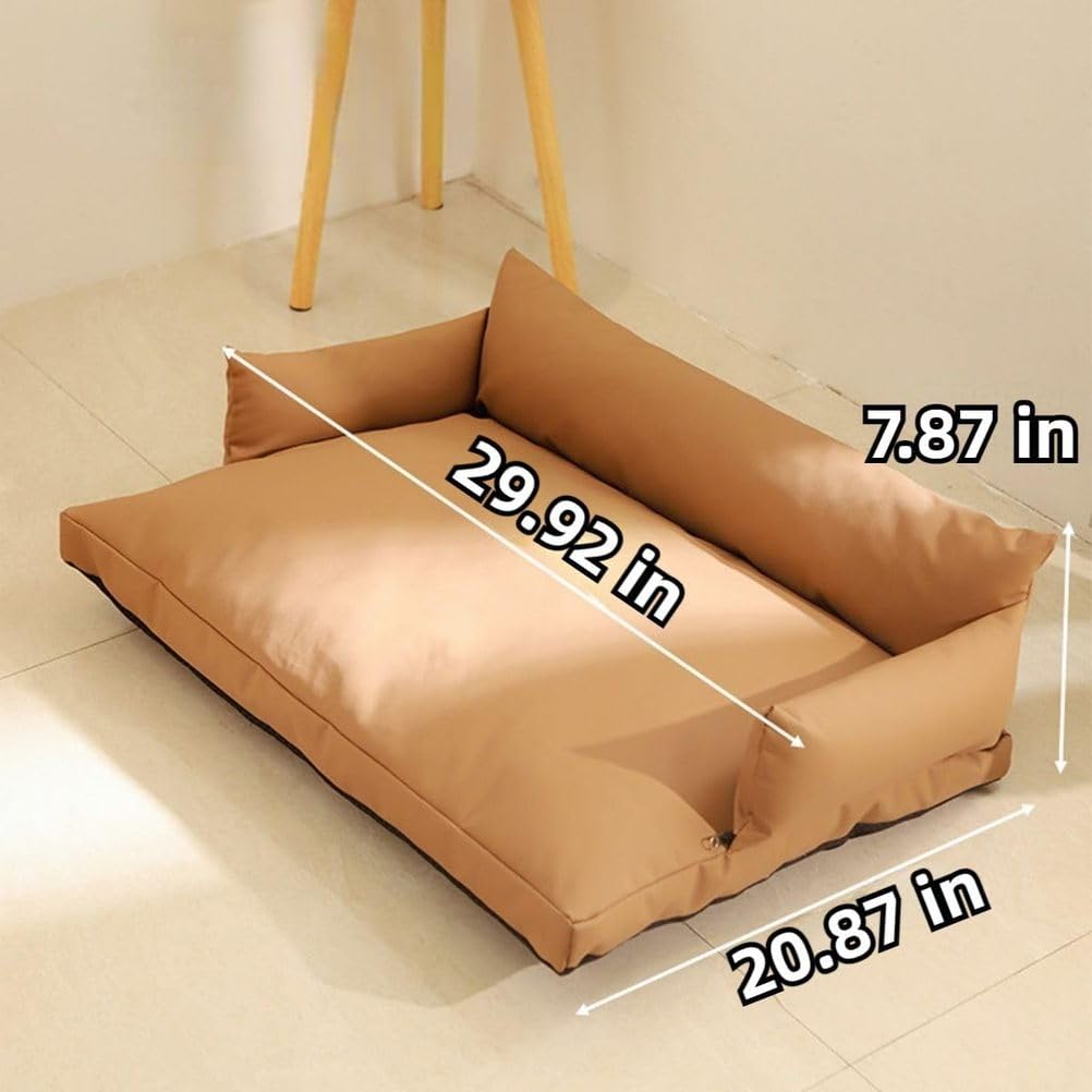Haustier-Sofabett, Wasserdichter Katzen-Liegestuhl, Vintage Katzen Und Hundesofa Aus Kunstleder, Abnehmbarem Und Waschbarem Bezug, Für Katzen Und Kleine Hunde,Schwarz,A