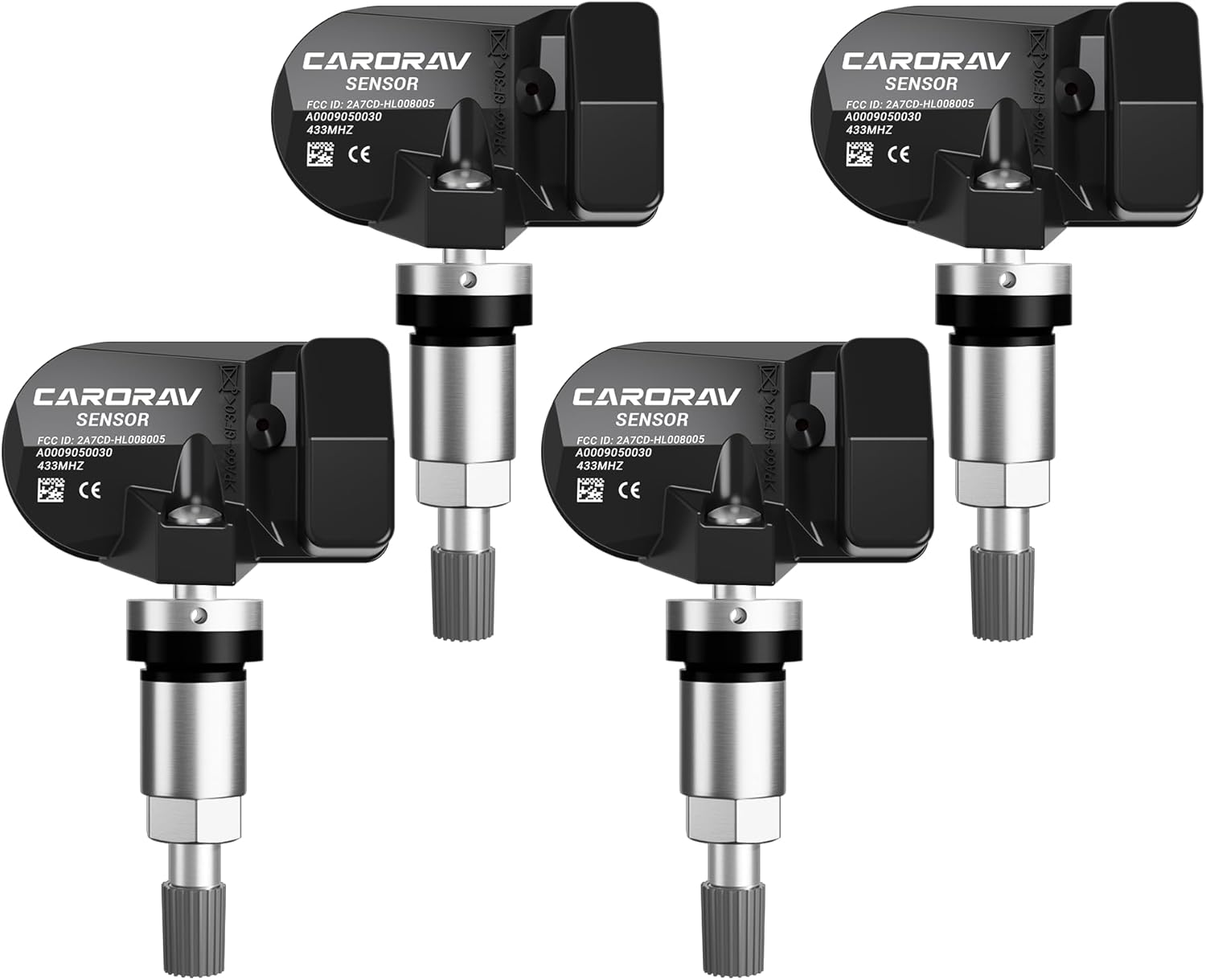 433Mhz TPMS Sensor, Tire Pressure Monitoring System Sensor fit for Mercedes Benz B246 C205 E212 G463 Replaces A0009053907 A0009054204 A0009050030 4 Pack - 4 Replaceable Valve Stems