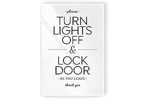 Sleek and Sophisticated Turn Off Lights & Lock Door Sign
