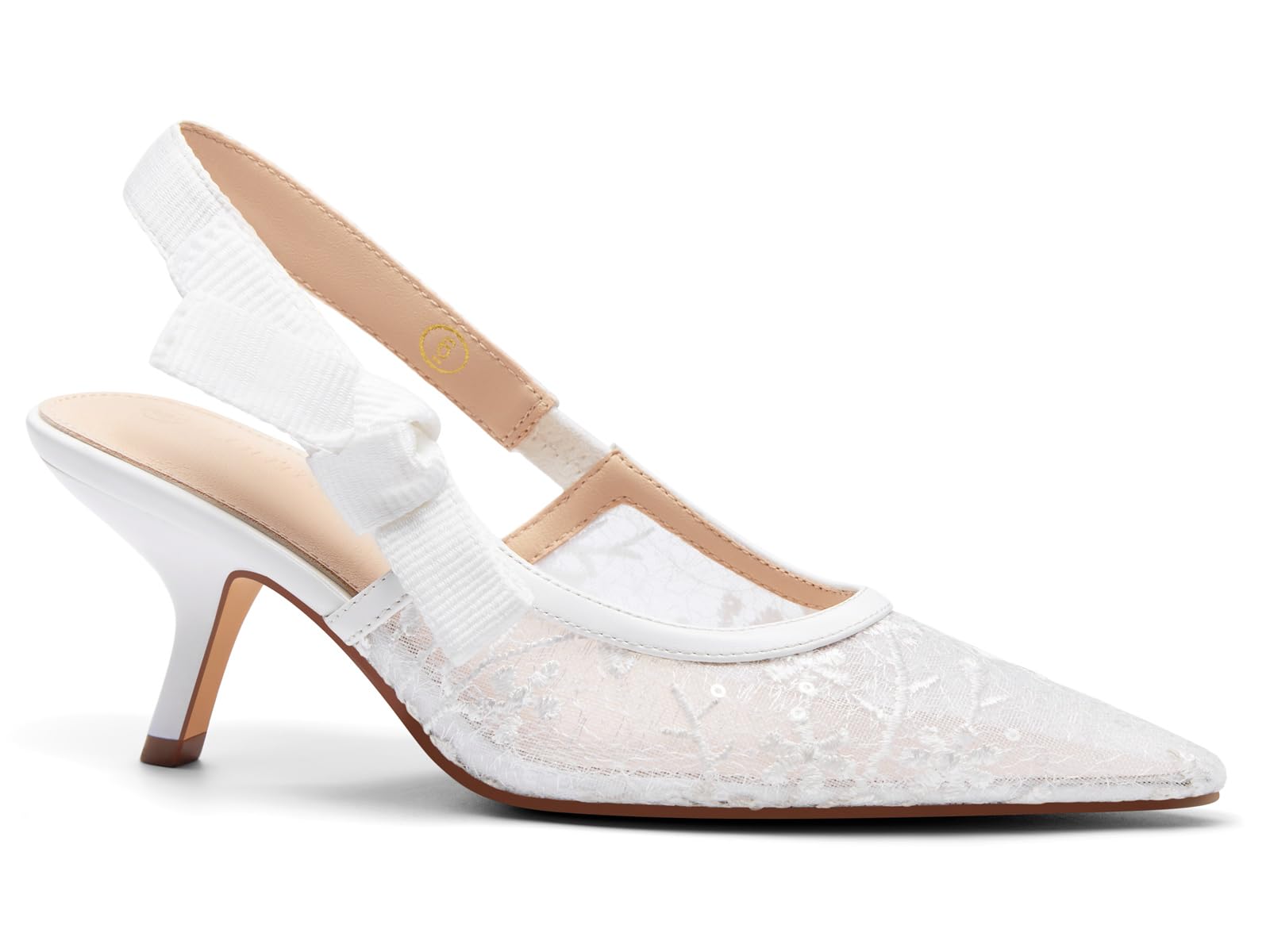 Escarpins à petits talons pointus avec bride arrière et nœud chic