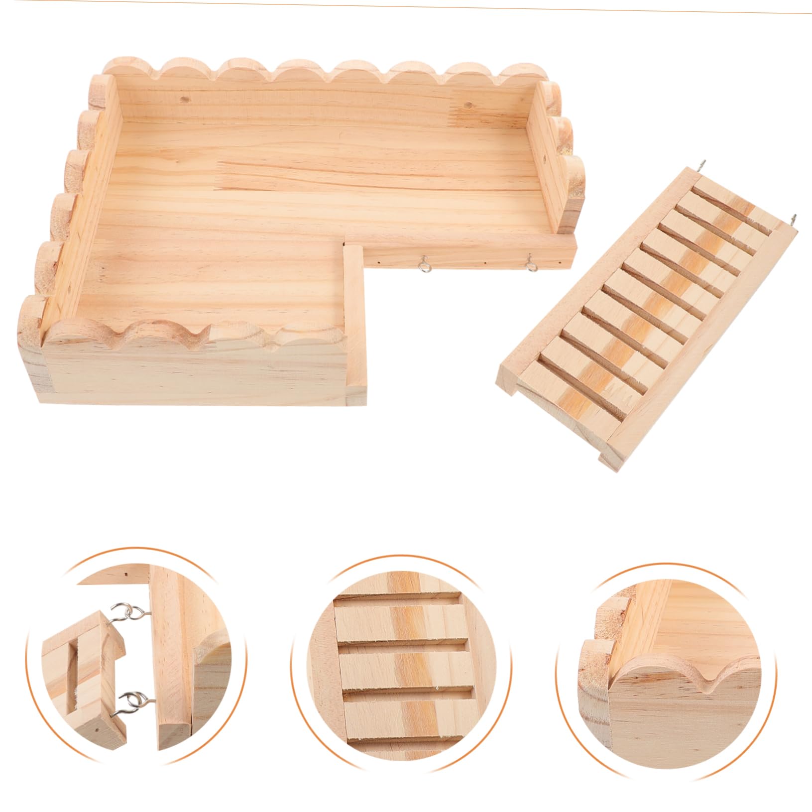 Hamster Holzplattform für Käfig und Spielzeugzubehör, 1 Satz, Khaki