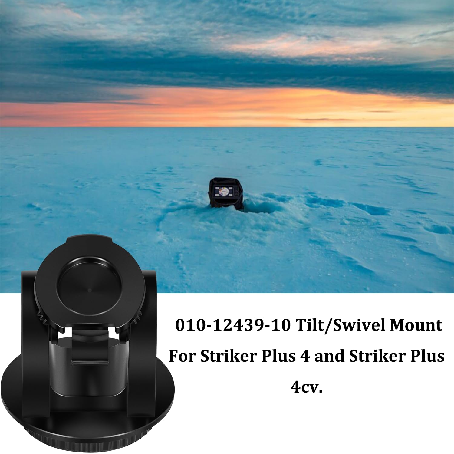 Ezbzyz Secure Tilt/Swivel Mount for Garmin Striker 4, 4/Plus 4/4Cv, 010-12439-10,Balck