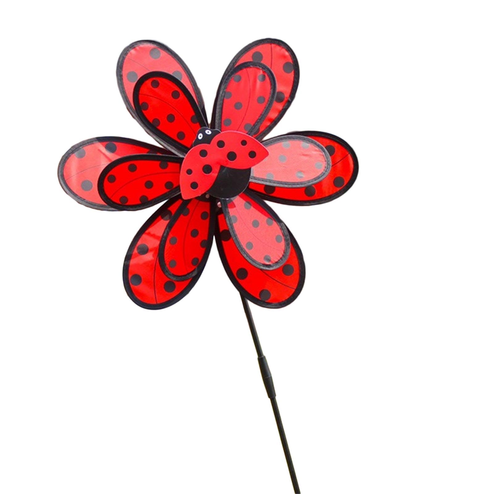 Large Decoration Wind Spinner Double Layer Pinwheels with Stake Eye Catching for Garden Children Outdoor Activities Outdoor Sculpture
