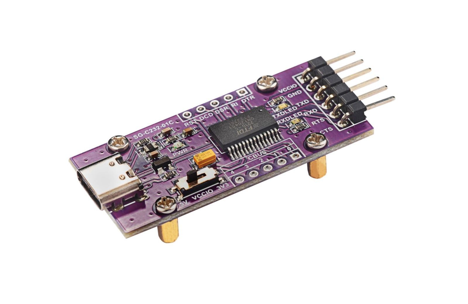 SEENGREATFT232 USB TO UART TTL Communication Module for Windows Linux MAC OS FT232 USB C Converter Module Onboard FT232RL Power Supply TXD RXD Indicators 3.3V 5V Logic Level