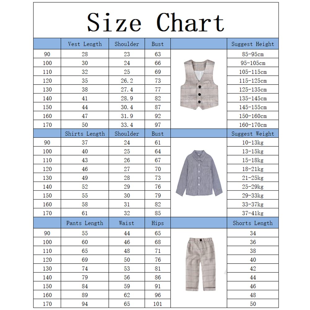 Traje de Boda para Niños 4 Piezas Conjunto Chaleco Verano Trajes Bautizo Conjunto de Ropa de Ceremonia Graduación Trajes Chicos Conjunto de Traje de Caballero Elegante Infantil Esmoquin