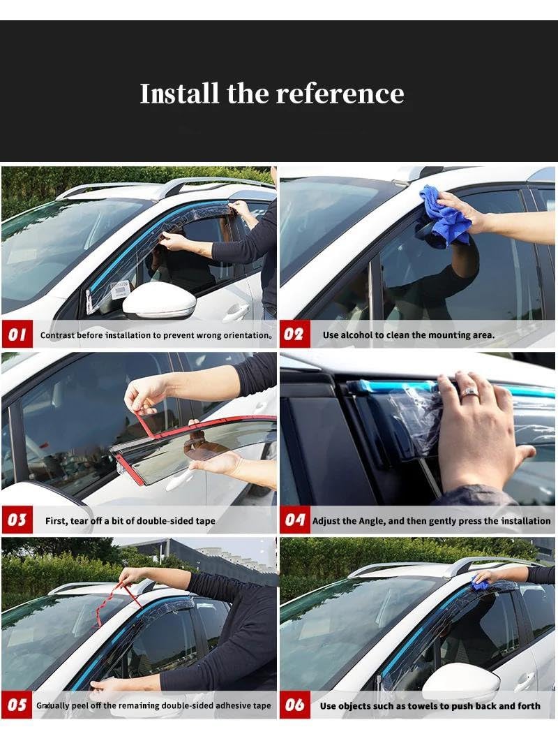 Visiere Parasole Auto Parabrezza Deflettori Finestrini Laterali Auto Visiere Pioggia Sopracciglia Protezioni Per Vento Per R&enault Per Kadjar 2016~2022 Visiera Laterale Finestrini