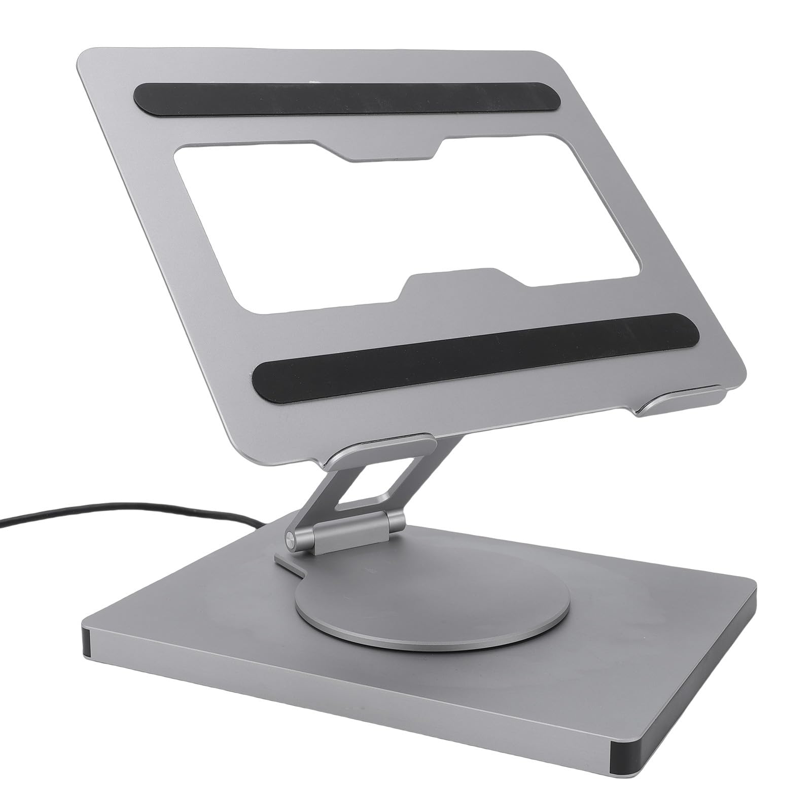 Supporto per Docking Station per Laptop 2 in 1, Supporto per Laptop in Lega di Alluminio, Hub USB C 10 in 1 con Ricarica Rapida PD da 100 W e Pieghevole Regolabile con Rotazione a 360 Gradi,