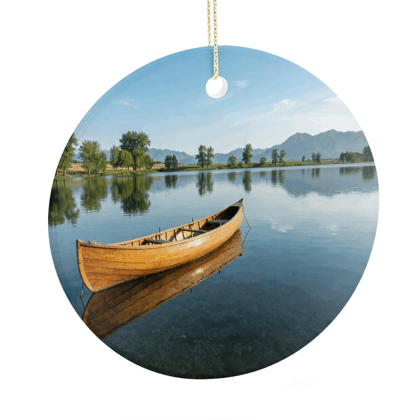 Fodpand Women's Style Canoe Lake Ceramic Christmas Ornament,Wall Hanging Decor Windows Hanging Decor Best Friend Birthday Gifts, Friendship Gifts Car Hanging Ornament Gift For Girls, Teachers 2.9 In