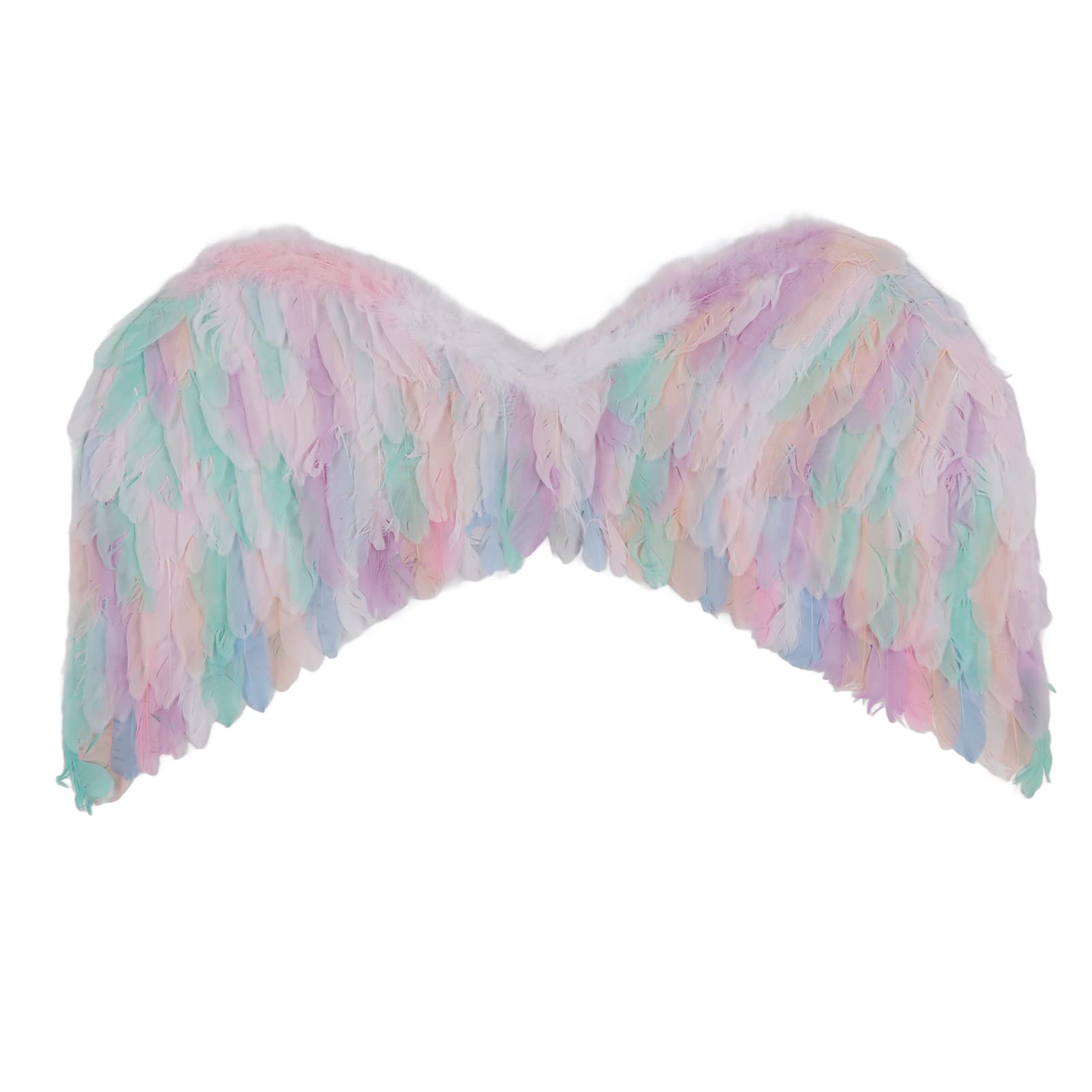 NIBEMINENT Colorful Angel Wings Feather Wingsare with Elastic Straps for Birthday Party New Year Halloween Cosplay Stage Show S