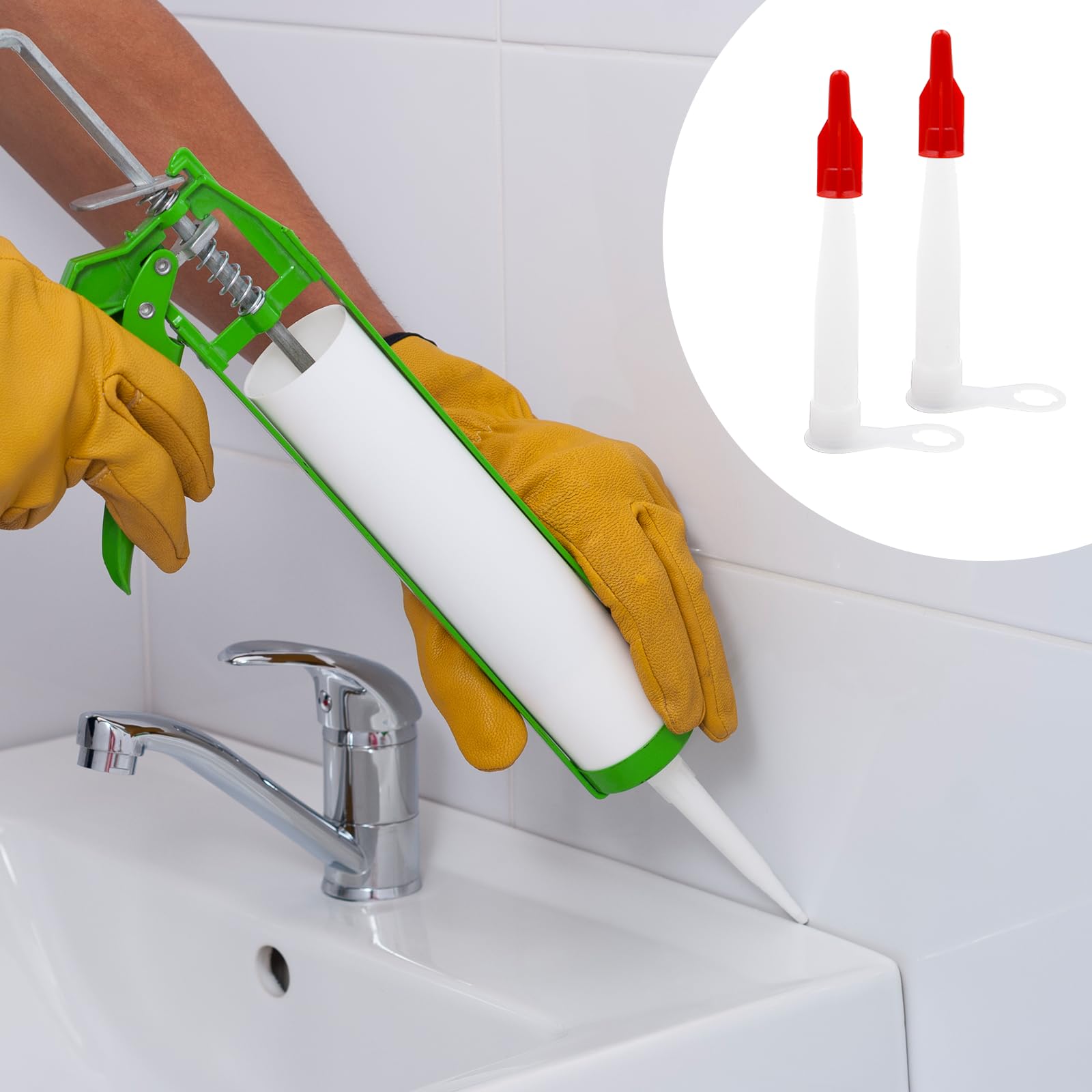 Ugelli In Silicone con Tappi 50 pezzi per Pistola per Silicone e Sigillante