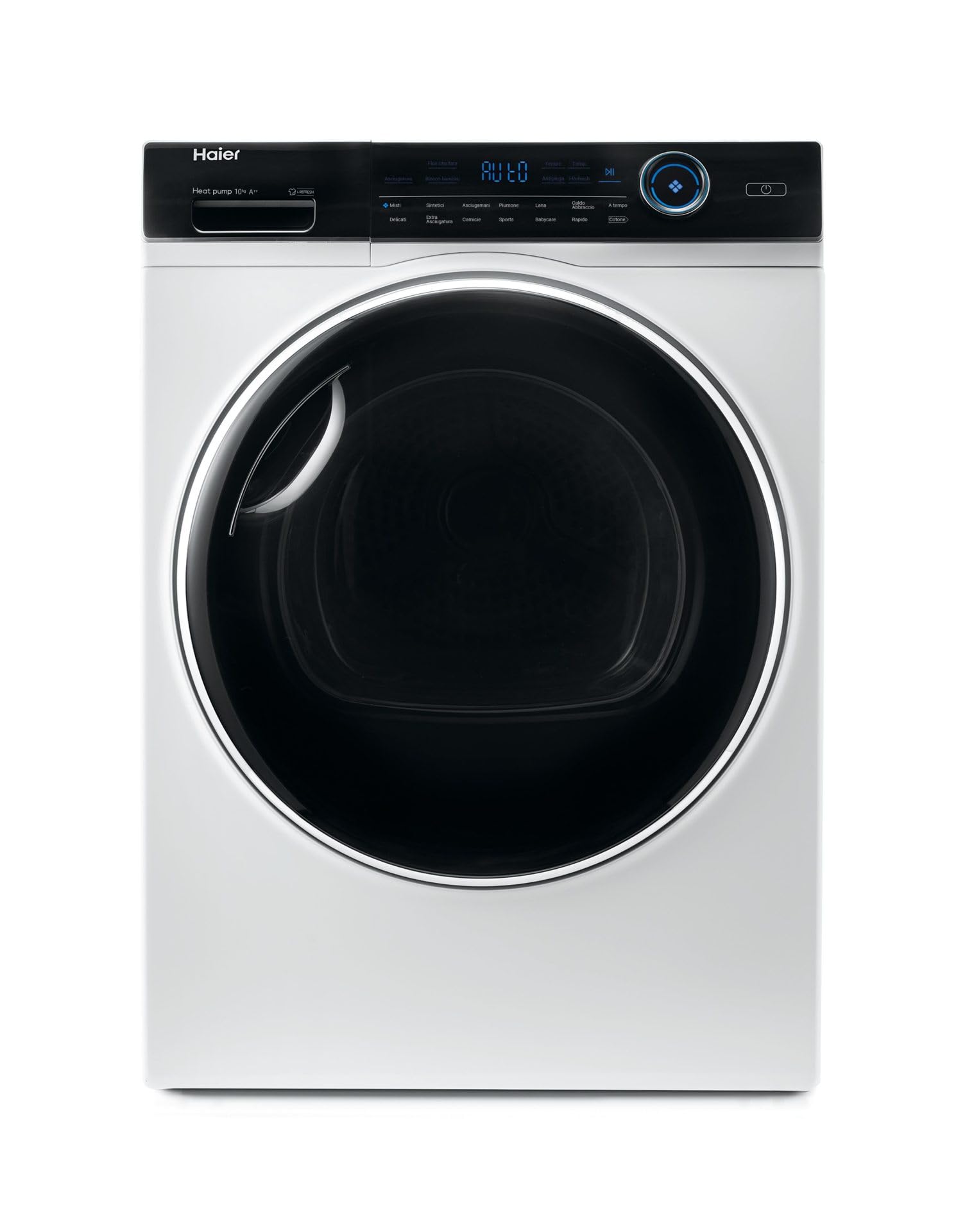 Haier, I-Pro Serie 7, HD100-A2979N-IT, Asciugatrice, 10 KG, Classe A ++, 66 dB, Vapore, 14 programmi, Bianco, AxLxP 84,5x59,5x67,5 cm