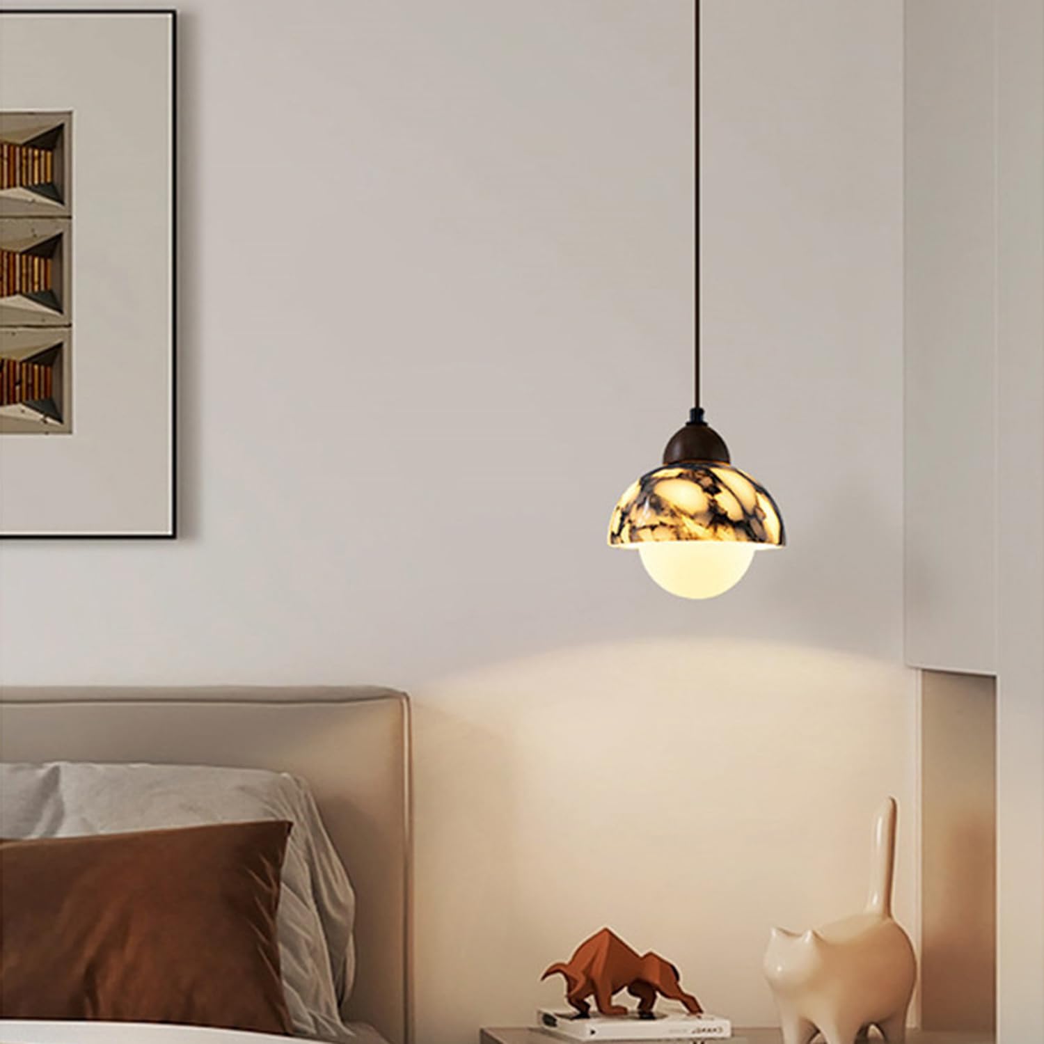 Lampada a sospensione in marmo naturale a