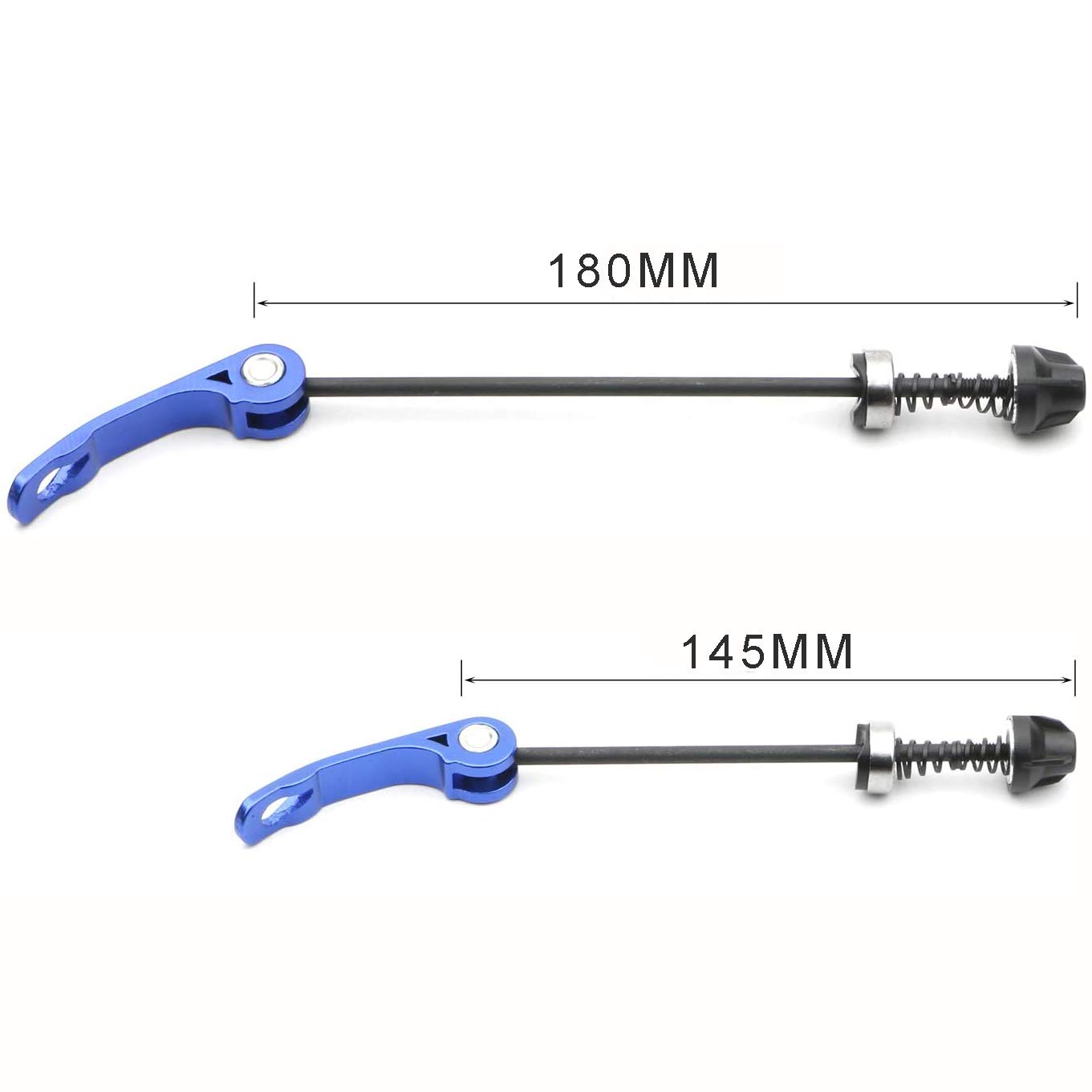 Deer U Road Mountain Bicycle MTB Wheel Hub Front and Rear Skewers Quick Release Clip Bolt Lever Axle QR 145/180 mm, a Pair