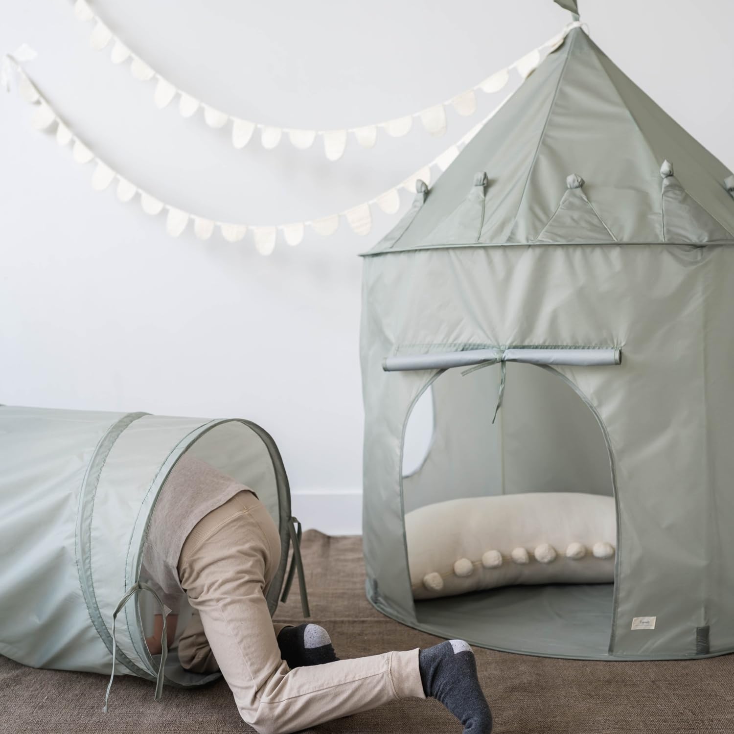 3 Sprouts Kids Play Tunnel, Recycled Fabric Pop Up Collapsible Tunnels, Crawling Foldable Tunnel for Toddler Child - Image 4