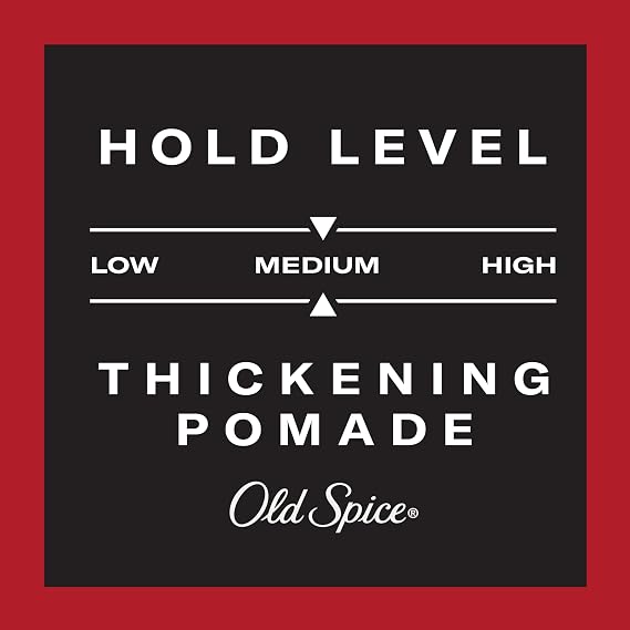 Old Spice Mens Hair Thickening Pomade, Medium Hold with Low Shine, 2.22 oz
